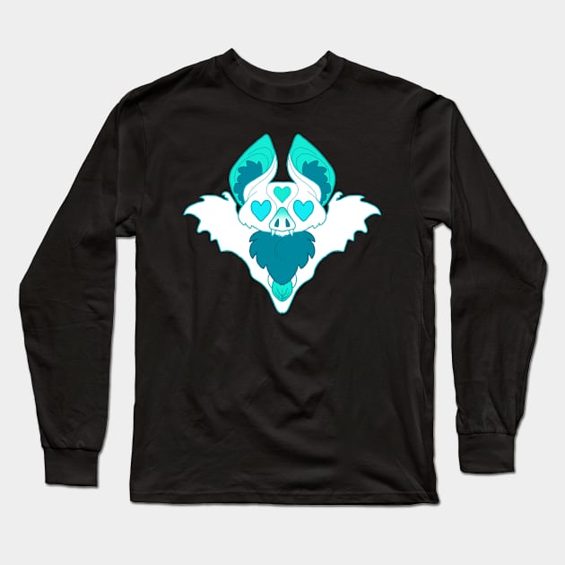 Ghostly Bat Long Sleeve T-Shirt by kickingshoes